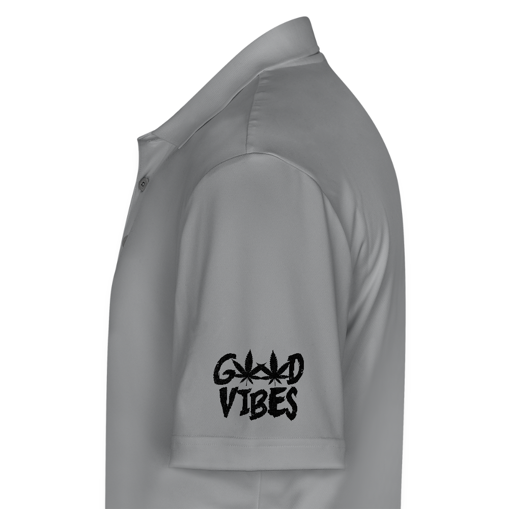 "Good Vibes" Adidas Polo - slate
