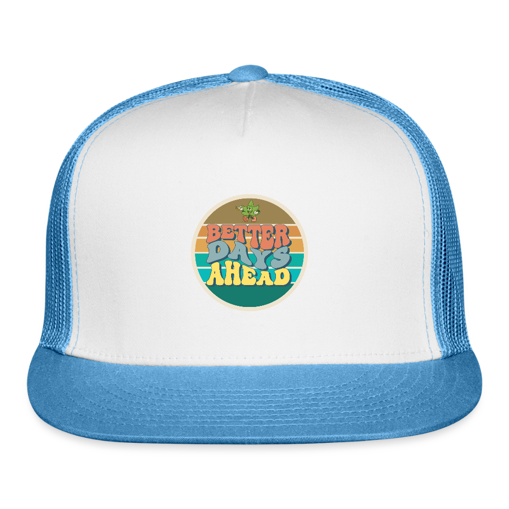 "Better Days" Classic Trucker Cap - white/blue