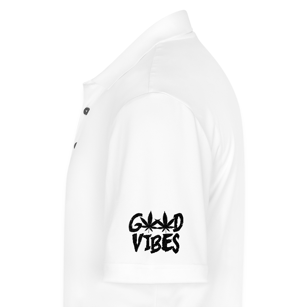 "Good Vibes" Adidas Polo - white