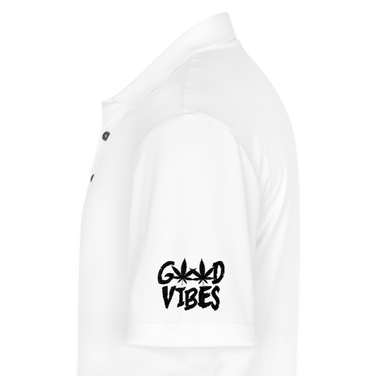 "Good Vibes" Adidas Polo - white