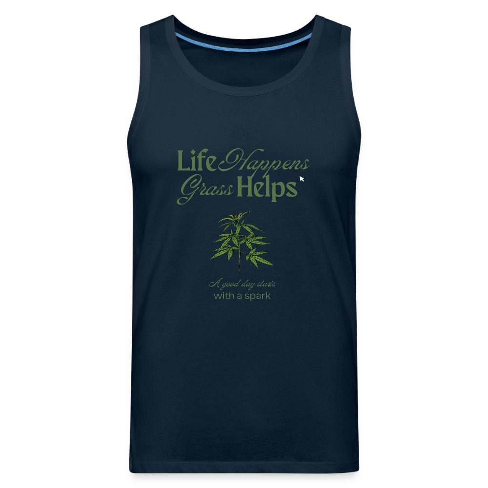 "Life Happens" Men’s Tank - deep navy